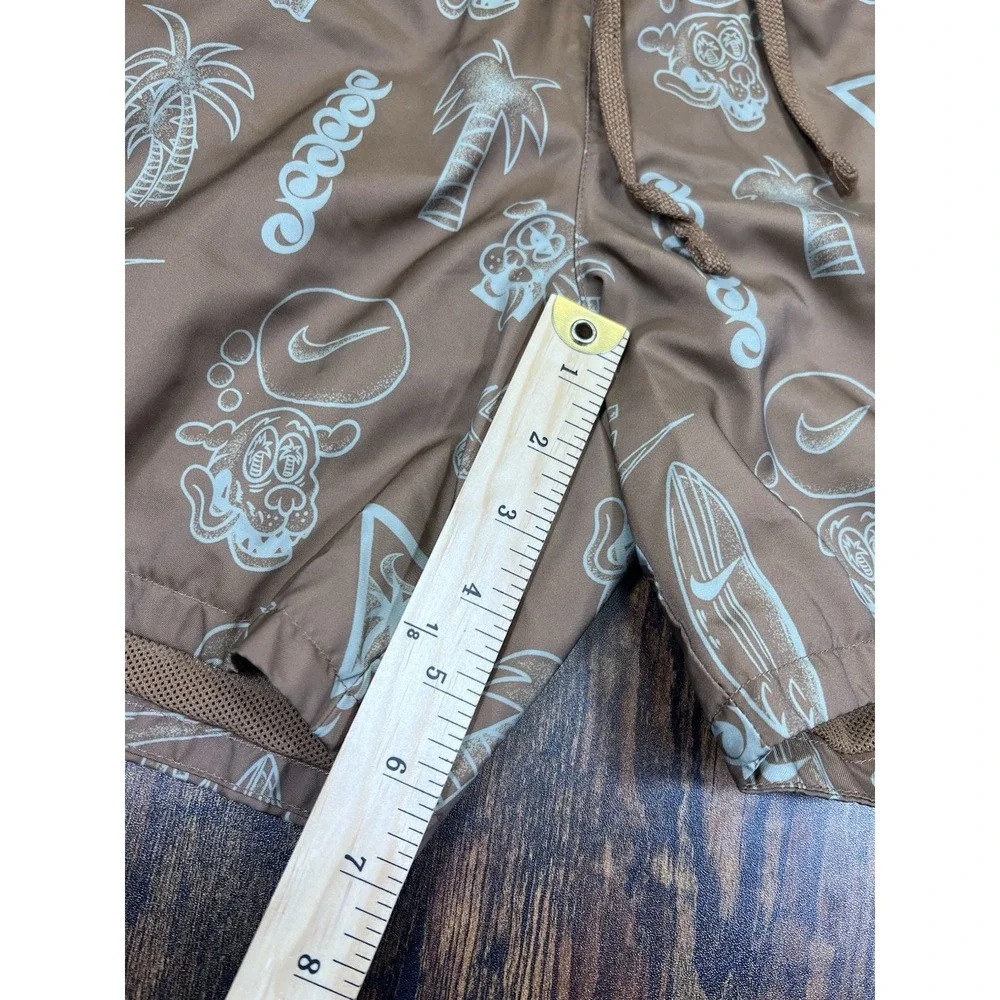 Nike Sportswear Beach Woven Lined Swim Shorts Brown size Small